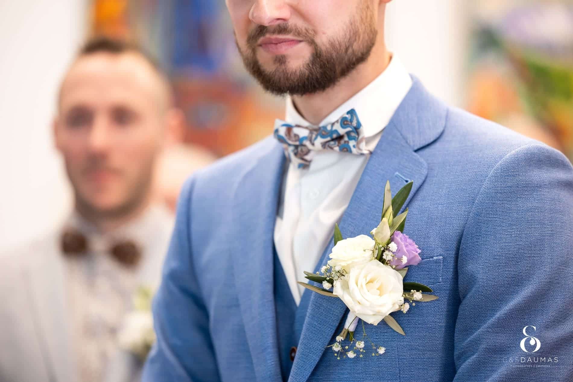 Costume mariage bleu pastel