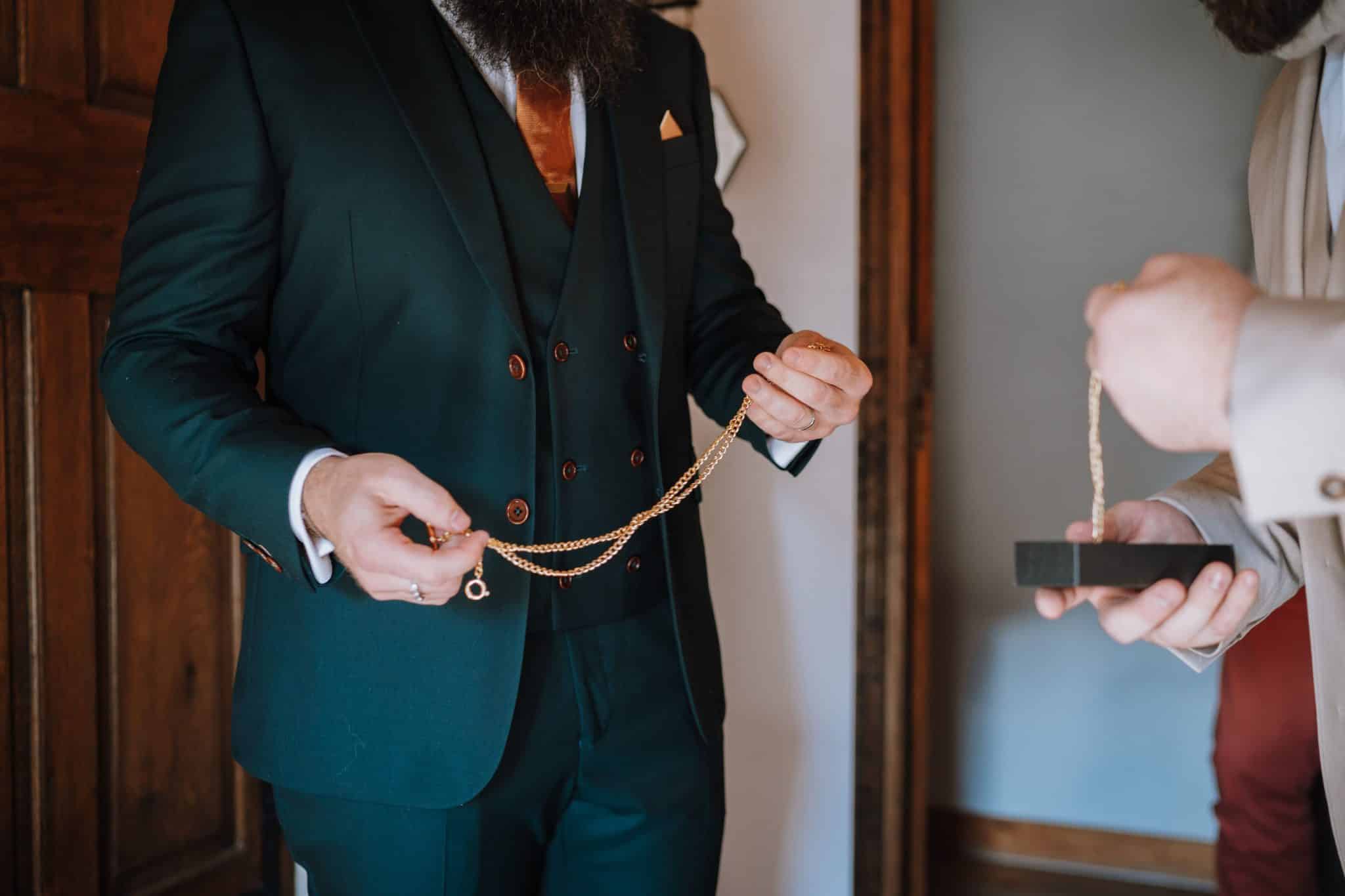 montre à gousset costume sur mesure mariage